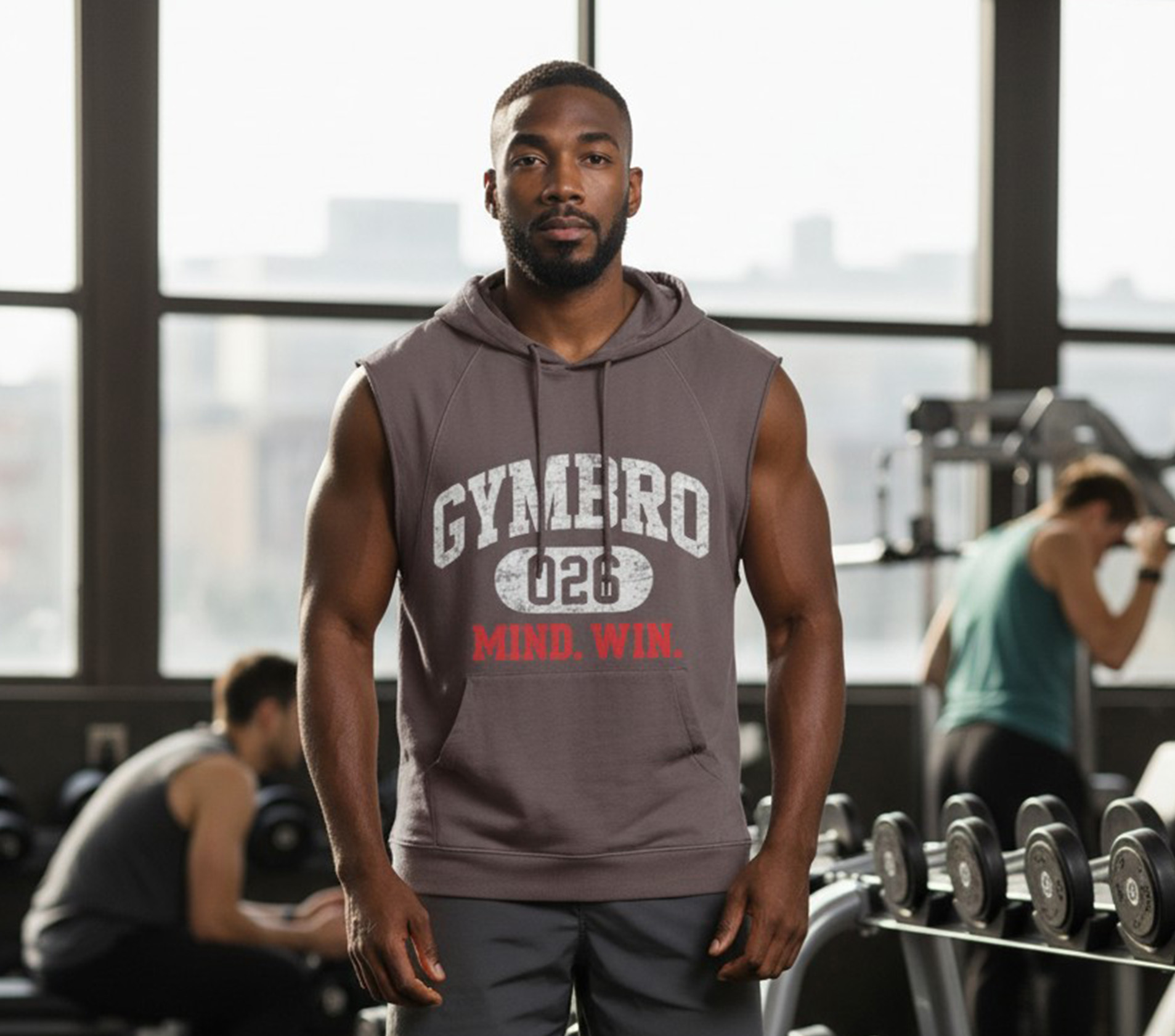 Sweat à capuche unisexe oversize délavé sans manches 380GSM